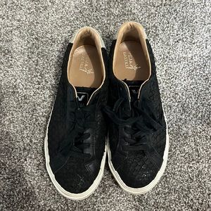 Veja black snake textured sneakers